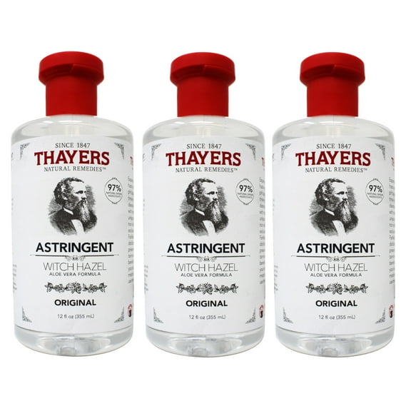 Thayers Original Witch Hazel Astringent With Aloe Vera, 12 Ounce - 3 Pack