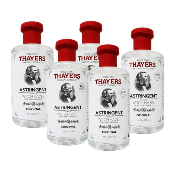 Thayers Original Witch Hazel Astringent With Aloe Vera, 12 Ounce - 5 Pack