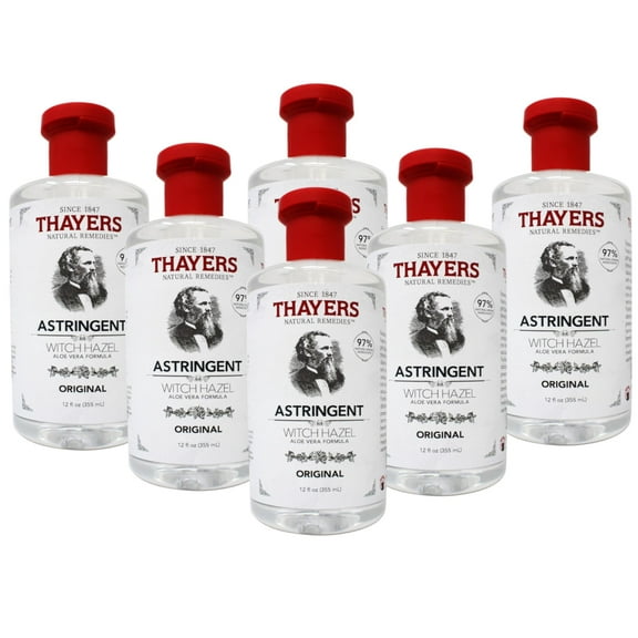 Thayers Original Witch Hazel Astringent With Aloe Vera, 12 Ounce - 6 Pack