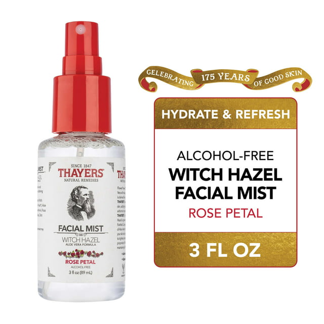 Thayers Rose Petal Witch Hazel Travel Size Face Mist, 3 oz