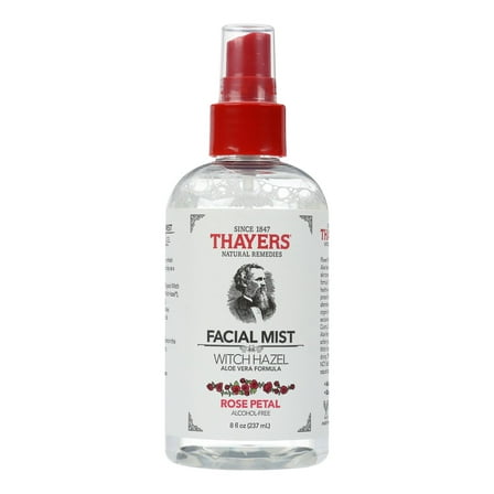 Thayers Witch Hazel Alcohol-Free Facial Mist Toner with Aloe Vera Formula Rose Petal, 8 fl oz