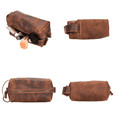 thumbnail image 1 of Thayne Cow Leather Makeup Bag for Women, 1 of 3
