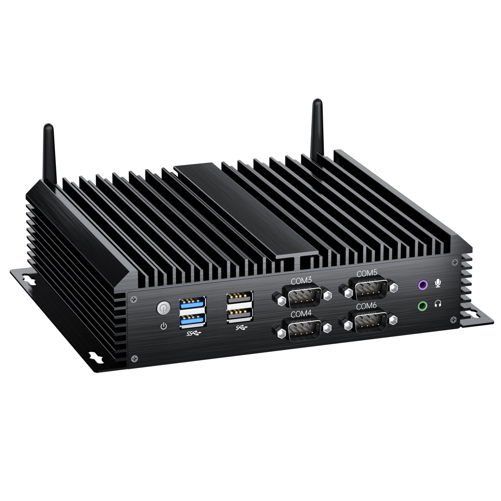 Thdeukoty Fanless Industrial Mini PC I7-1165G7 Windows10 Pro, 32G DDR4 RAM 1TSSD, Desktop Computer,2xCOM 4xUSB 3.0,4K HDMI/VGA,WiFi6,Full Metal Case,Auto Power On