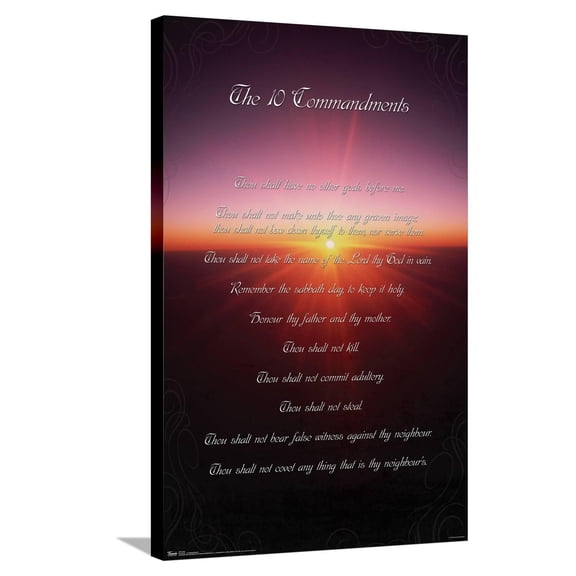 The 10 Commandments Canvas Wall Poster, 22.375" x 34"