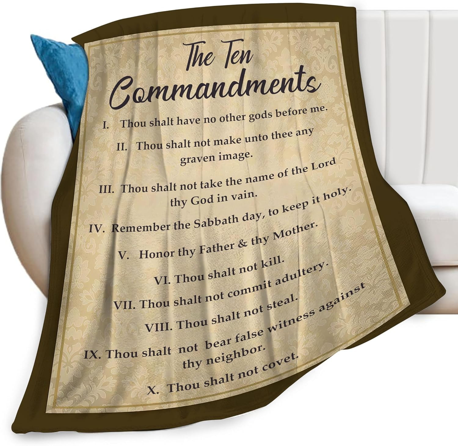 The 10 Commandments Print Blanket The Ten Commandments Christian Bible ...