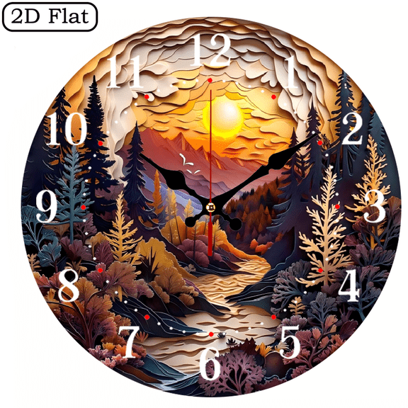 The 10-inch 2D flat "Sun, clouds" silent wooden wall clock is an ideal gift for Halloween, Easter and Christmas