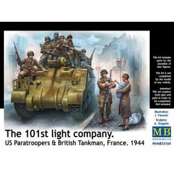 Master Box 101st Light Company Paratroopers & British Tankmen, 1944 New