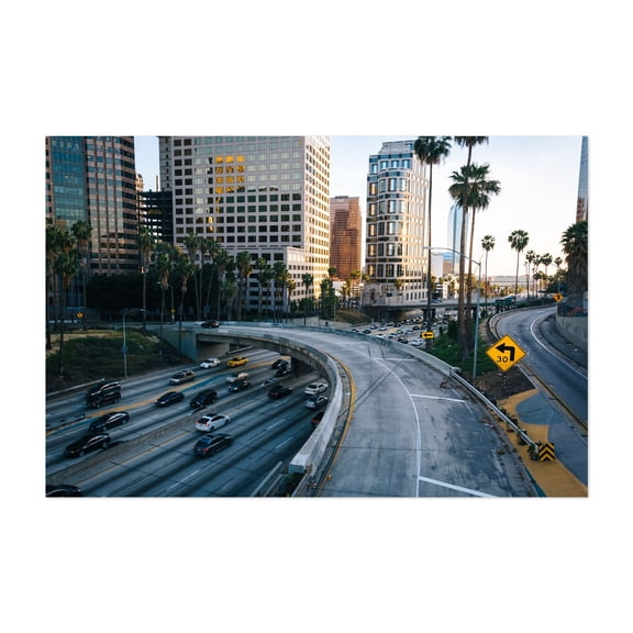 The 110 from 5th Street - Los Angeles California Photography Unframed Wall Art Print 5 x 7 inches