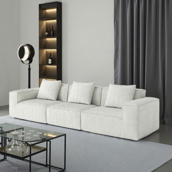 The 118-inch Modular Sofa: Free Conversion, Flexible Config, Cloud Velvet Fabric, 3-Person