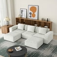 thumbnail image 1 of Modern Simple Fabric Three-Seat Sofa 118-inch with Soft Cushions, 1 of 8