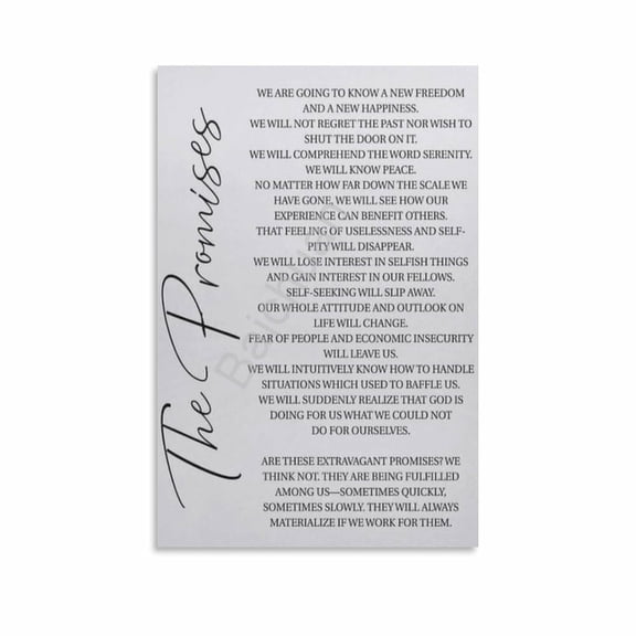 The 12 Steps Addiction Recovery Poster 10 Canvas Painting Wall Art Poster for Bedroom Living Room Decor