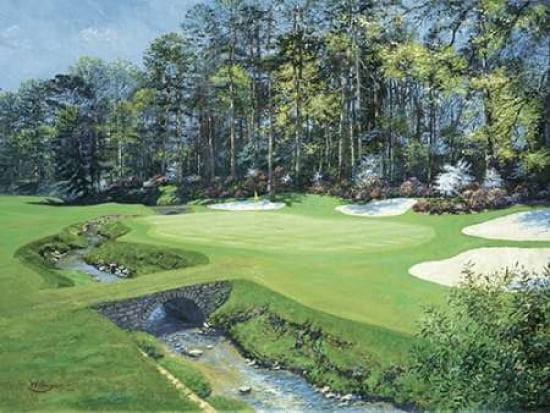 The 13th At Augusta-Azalea Canvas Art - Bernard Willington (18 x 24)