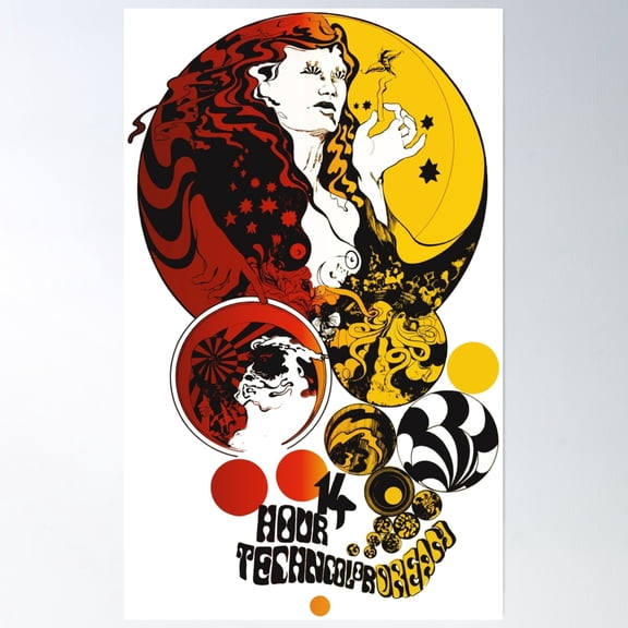 The 14 Hour Technicolor Dream Poster Wall Art, Modern Wall Decor, 8x12 UNFRAMED