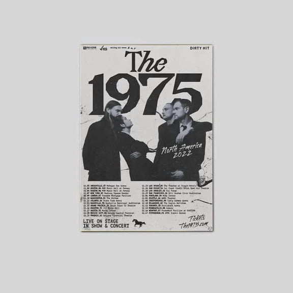 The 1975 Band Poster Vintage-Tour-Poster Wall Art Picture Painting Poster Bedroom Living Room Decor Poster Size 24''x36'' The Golden Shop