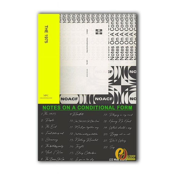 The 1975 Notes On A Conditional Form Album Tracklist Poster, Music Wall Art Print