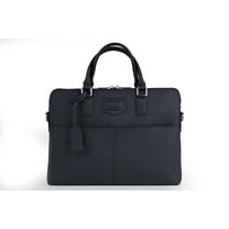 Jet Black Signature Leather Laptop Briefcase — Limited Edition 15"