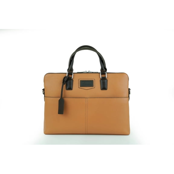 Brown Signature Leather Laptop Briefcase — Limited Edition 15″