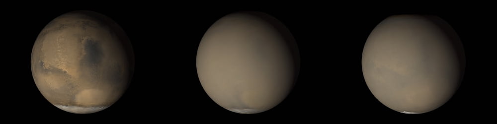 The 2001 Great Dust Storms on Mars Canvas Art - Stocktrek Images (56 x 14)
