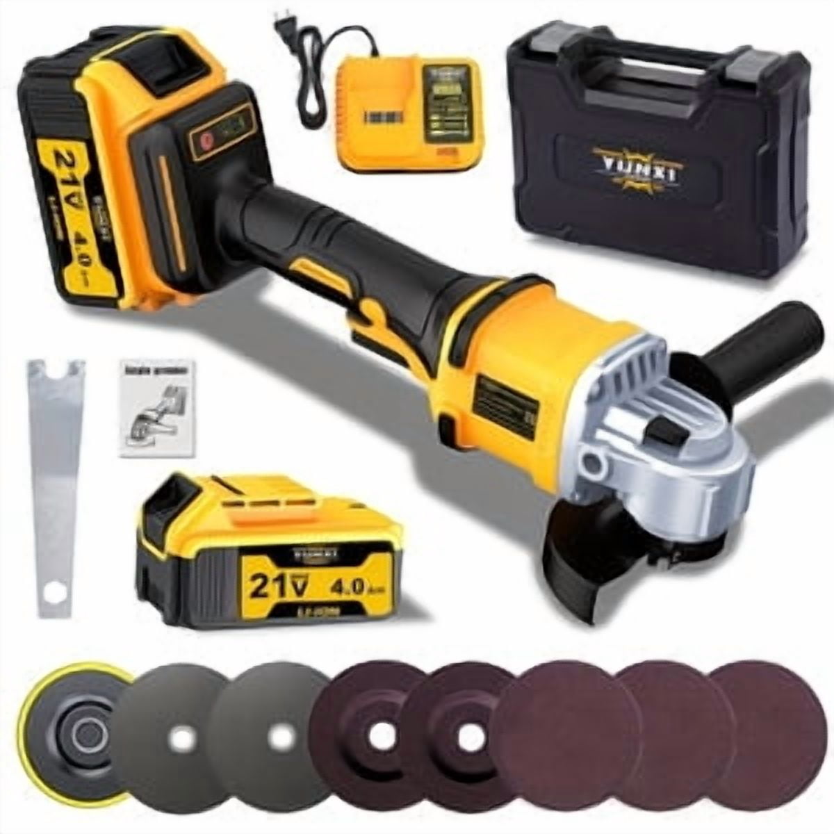 The 2025 brand new rechargeable angle grinder, cordless polishing machine, comes with ion batteries, a fast charger