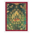 thumbnail image 1 of The 21 Taras - Green Tara of the Khadira Fragrant Forest - Vintage Tibetan Thangka Buddhist Painting - Tibet, 18th Century - Fine Art Matte Paper Print (Unframed) 11x14in, 1 of 4