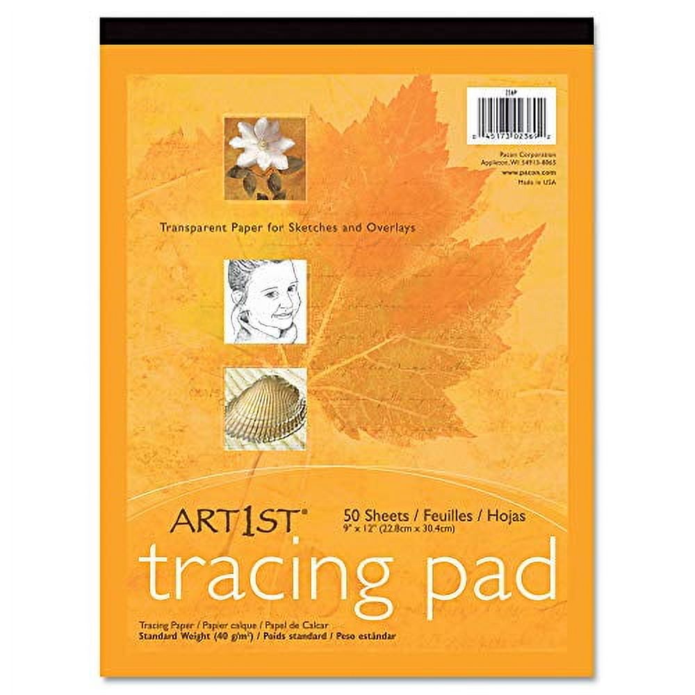 The 2312 Art1st parchment tracing paper is 9 x 12 inches, white, and