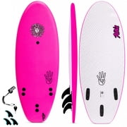 4-4 4ft 4in Bodyboard - Soft Top Short Foam Surfboard for Beginners and Kids - Includes Leash and Fins