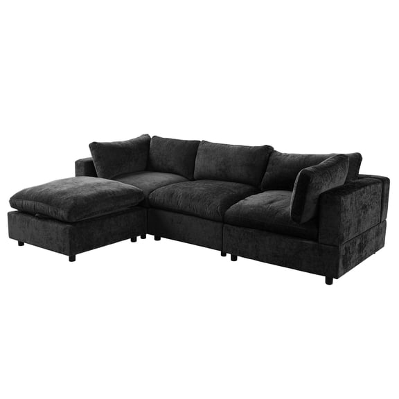 The 4-Piece Comfy Cloud Couch, Black