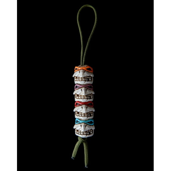 The 4 Turtle Brothers Skull Beads, Set Of 4 Turtle Skull Beads, Luminous Turtle Skull Beads, Creative And Interesting Handmade Key Chain Pendant