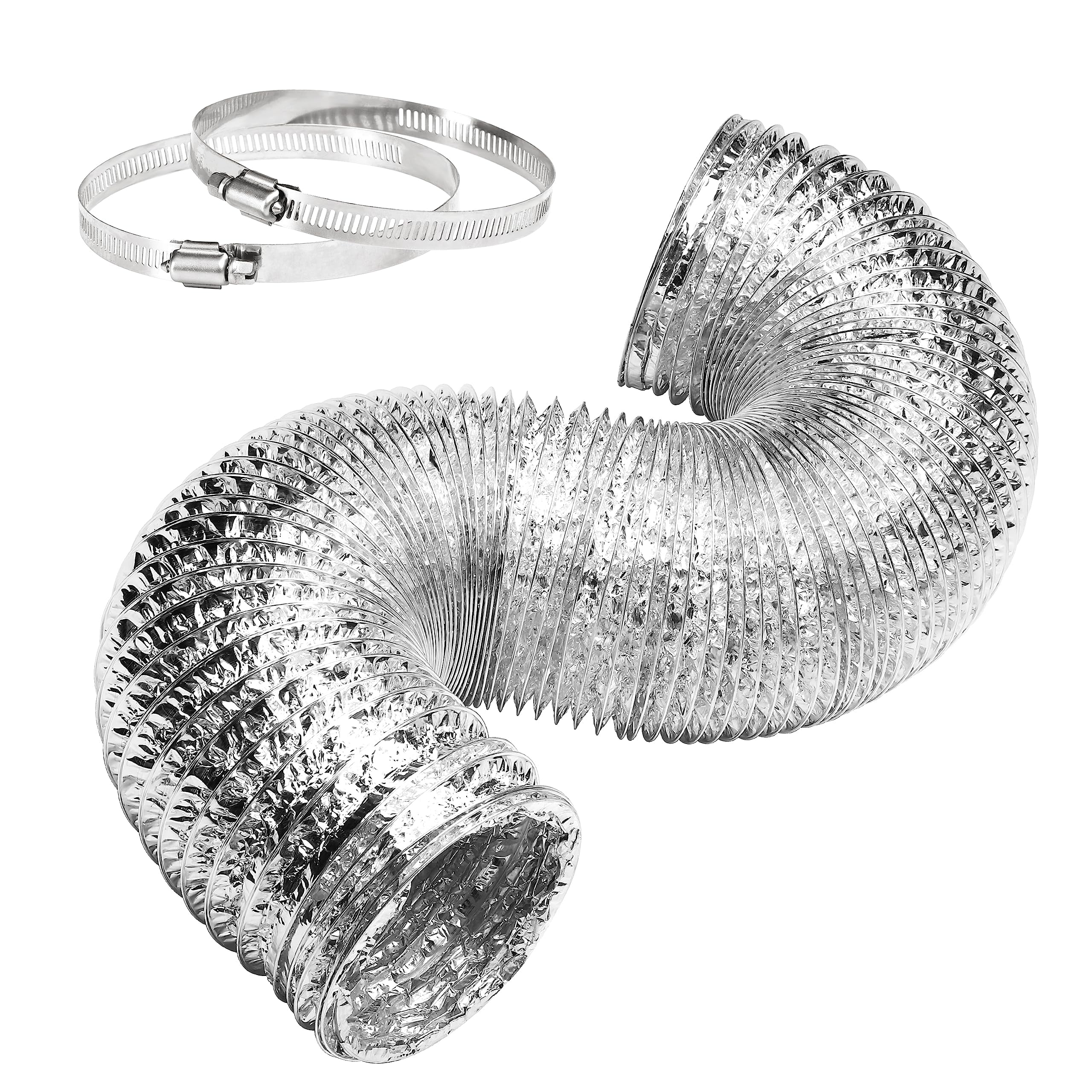 The 4 noninsulated air aluminum flexible dryer vent hose is 8 feet