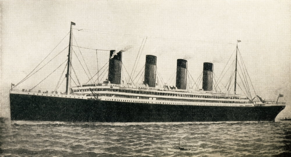 The 46328 Tons Rms Titanic Of The White Star Line Canvas Art - Ken Welsh Design Pics (20 x 10)