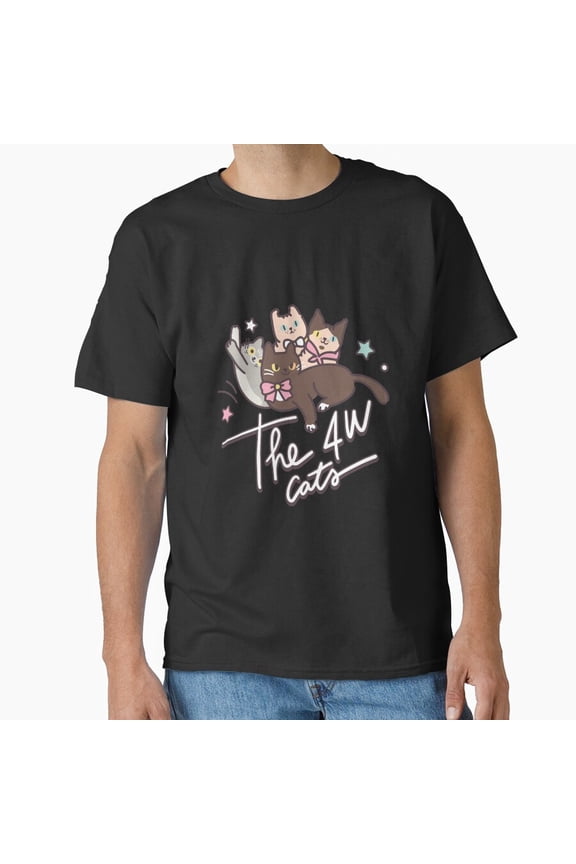The 4W Cats Logo 003 Stylish Feline Symbol Design Unisex T-Shirt, up to size 5XL