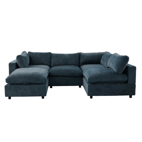 The 5-Piece Comfy Cloud Couch, Midnight Blue