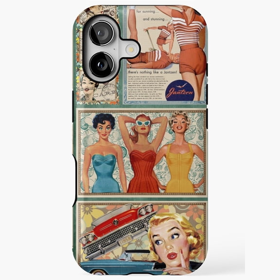 The 50s Vintage Retro Inspired Classic Graphic Phone Case 11 12 13 14 15 17 Pro Max