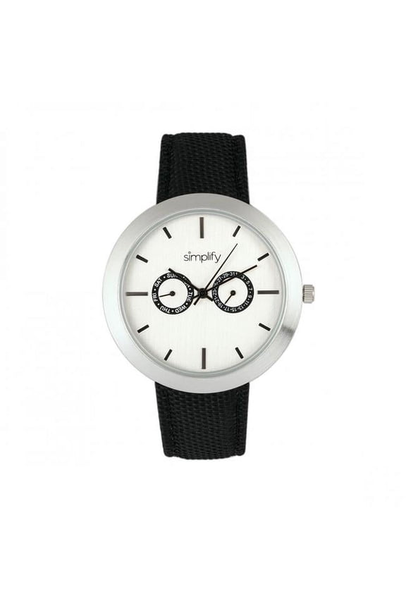 The 6100 Canvas Overlay Strap Watch - White/Black