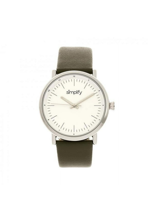 The 6200 Leather-Strap Watch - White/Olive