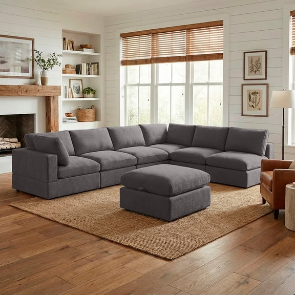 The 7-Piece Comfy Cloud Couch, Dark Gray
