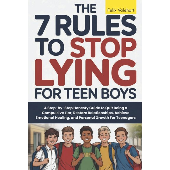The 7 Rules To Stop Lying For Teen Boys: A Step-by-Step Honesty Guide to Quit Being a Compulsive Liar, Restore Relations, (Paperback)