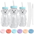 thumbnail image 1 of The 730 Project Honey Bear Straw Sippy Cup, 8 oz, Aqua, 3 Pack, 1 of 7