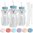 thumbnail image 1 of The 730 Project Honey Bear Straw Cup, BPA Free, Baby Bottle Therapy Training Set, 8 oz, Blue, 3 Pack, 1 of 7