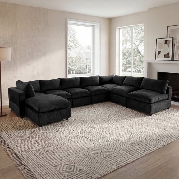 The 8-Piece Comfy Cloud Couch, Black