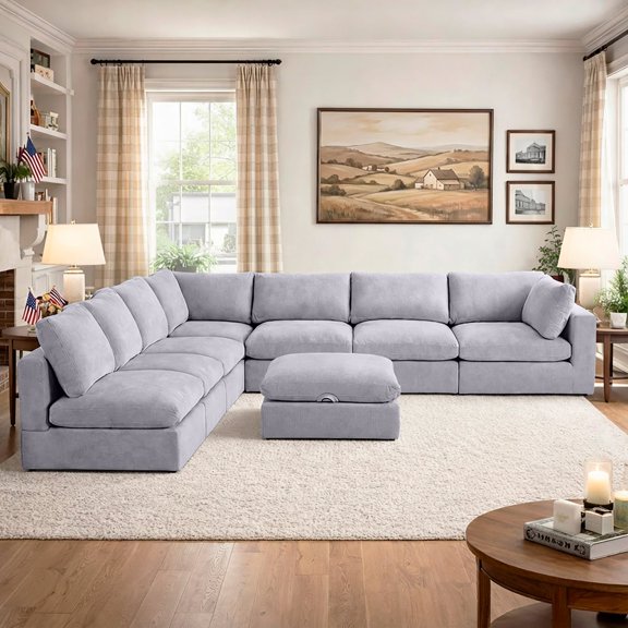 The 8-Piece Comfy Cloud Couch, Light Gray
