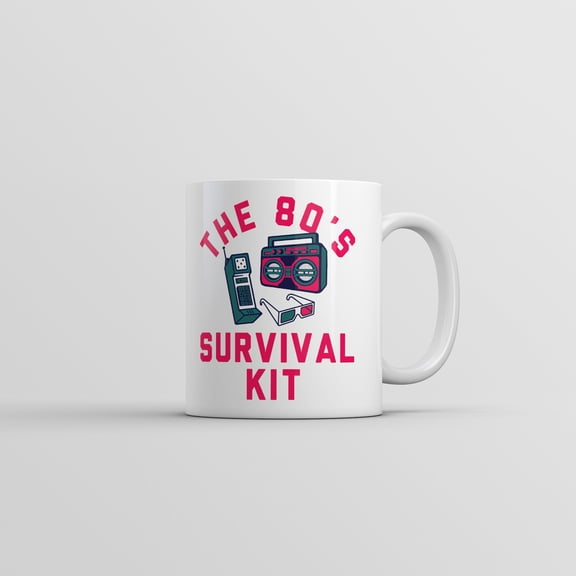 The 80s Survival Kit Mug Sarcastic Retro Graphic Coffee Cup