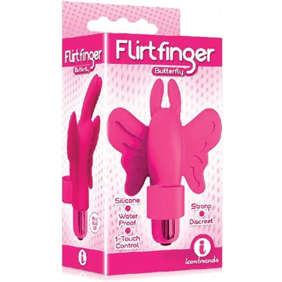 The 9's, Flirt Finger Butterfly, Finger Vibrator, Pink