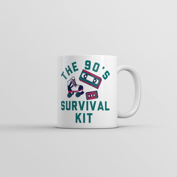 The 90s Survival Kit Mug Sarcastic Retro Graphic Coffee Cup