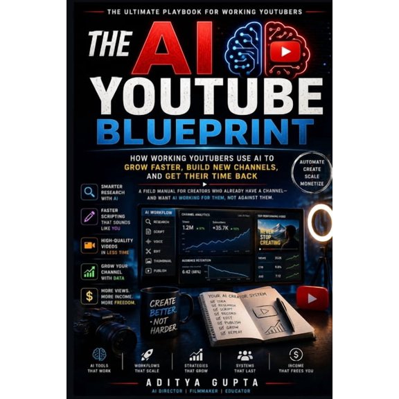 AI Content Creation Mastery Series: Prom The AI YouTube Blueprint: How Working YouTubers Use AI to Grow Faster, Build New Channels, and Get Their Time Back, (Paperback)