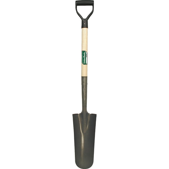 UnionTools 47107 Drain Spade Shovel, 5-1/4 in W Blade, Steel Blade, Hardwood Handle, D-Shaped Handle, 27 in L Handle