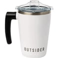 thumbnail image 1 of OUTSIDER Stainless Steel Vacuum Insulated Coffee Mug/Cup with Rotating Handle and Spill Proof Lid – Great Travel Tumbler for Outdoor, Home, Office – 17 ounces, White, 1 of 9