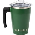 thumbnail image 1 of OUTSIDER Stainless Steel Vacuum Insulated Coffee Mug/Cup with Rotating Handle and Spill Proof Lid – Great Travel Tumbler for Outdoor, Home, Office – 17 ounces, Green, 1 of 10