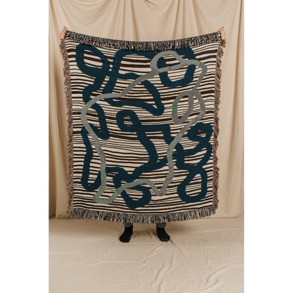 The AZULE Jacquard Woven Throw Blanket | Soft Cotton Decor