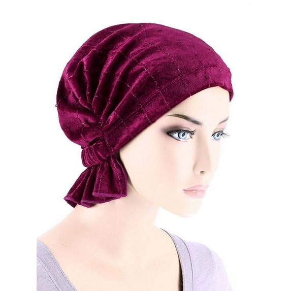 The Abbey Cap in Cozy Plush Sequin Raspberry